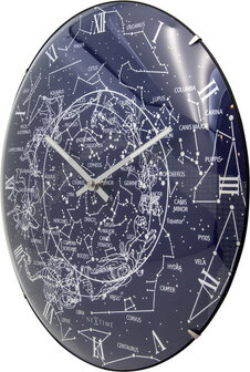 NeXtime NE-3165 Wandklok Dia. 35 Cm, Bol Glas, &#039;Milky Way Dome&#039;