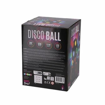 Party Time LED Discobal 12,5 cm Zwart