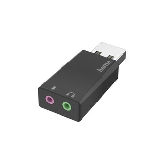 Hama USB-geluidskaart USB-stekker - 2x 3,5-mm-jack-aansluiting Stereo