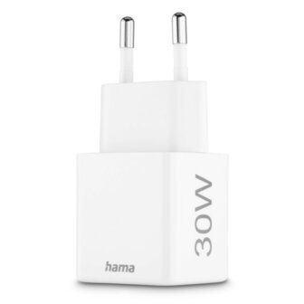 Hama Snellader 1x USB-C PD 1x USB-A QC Mini-oplader 30 W Wit