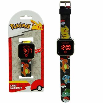 Pok&eacute;mon LED Horloge Zwart