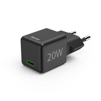 Hama Snellader USB-C PD/Qualcomm&reg; Super-Mini-Charger 20 W Zwart