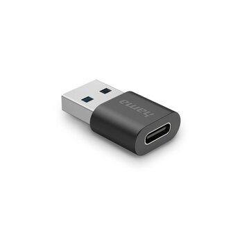 Hama USB-Adapter USB A Stekker - USB C Aansluiting USB 3.2 GEN2 10 Gbit/s Zwart