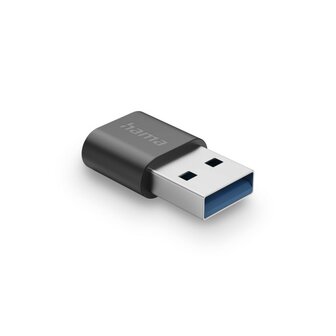 Hama USB-Adapter USB A Stekker - USB C Aansluiting USB 3.2 GEN2 10 Gbit/s Zwart