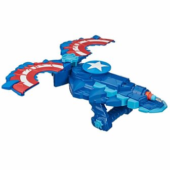 Nerf Marvel Mech Strike Monster Hunters Captain America + 3 Darts