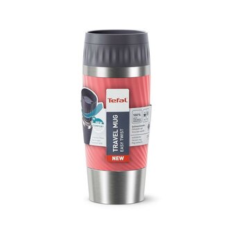 Tefal Travel Mug Easytwist Isoleerbeker 0.36L Koraalrood