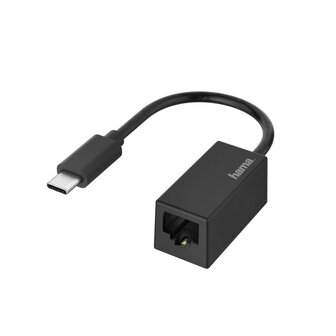 Hama Netwerk-adapter USB-C-stekker - LAN/Ethernet-aansluiting Gigabit-ethernet