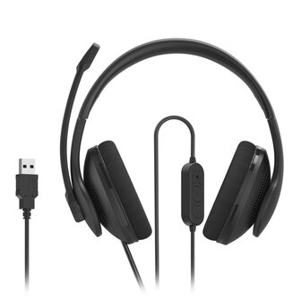 Hama HS-USB300 PC-Office Headset Zwart