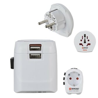 Hama Wereldreisadapter-set World Travel Pro Light USB 3-polig 2x USB