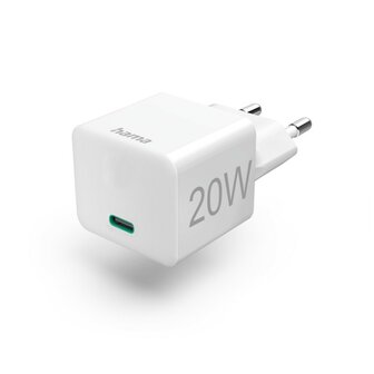 Hama Snellader USB-C PD/Qualcomm&reg; Mini-oplader 20 W Wit