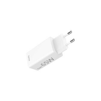 Hama Snellader GaN 1x USB-C PD 1x USB-A QC Mini-oplader 65 W Wit