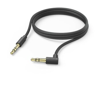 Hama Aux-kabel 3,5-mm Jack &ndash; 3,5-mm Jack 90&deg; Haakse Stekker 2,0 M Zwart