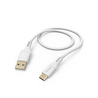 Hama Oplaadkabel Flexible USB-A - USB-C 1,5 M Silicone Wit