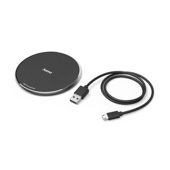 Hama Wireless Charger QI-FC10 10 W Draadloze Smartphone-oplaadpad Zwart