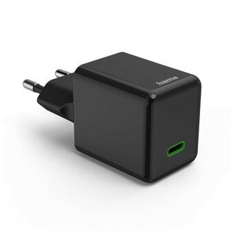 Hama Snellader USB-C PD/QC/GaN Super-Mini-Charger 45 W Zwart