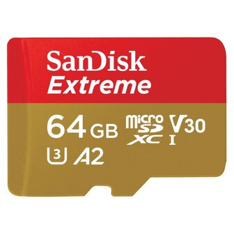 Sandisk MicroSDXC Extreme 64GB 170mb / 60mb,U3,V30,A2 AC