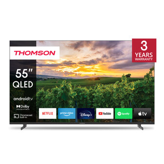 Thomson 55QA2S13 QLED UHD Android TV 55 Inch Zwart