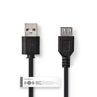 Nedis CCGT60010BK30 Kabel Usb 2.0 A Male - Usb A Female 3,0 M Zwart