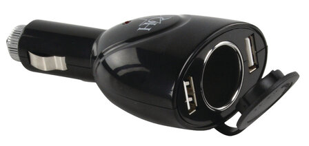 Hq P. sup. usb202 Dubbele Usb Autolader met 12 V Aansluiting