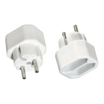 Hama Stopcontactadapter 2-voudig 2x Euro-stopcontact Dubbelpak Wit