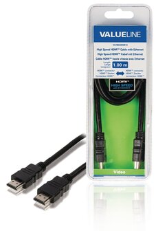 Valueline VLVB34000B10 High Speed Hdmi Kabel Met Ethernet Hdmi-connector - Hdmi-connector 1.00 M Zwart