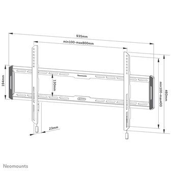 Neomounts WL30-550BL18 Vlakke Wandsteun voor Schermen tot 86 Inch Zwart