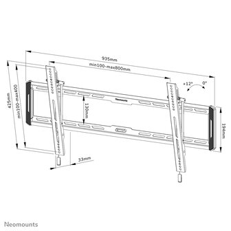 Neomounts WL35-550BL18 Kantelbare Wandsteun voor Schermen tot 86 Inch Zwart