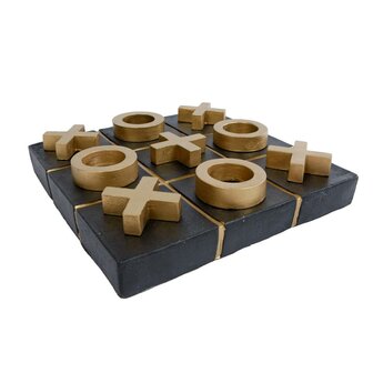 Gifts Amsterdam Noughts and Crosses 21x21x4.5 cm Zwart/Goud