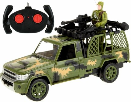 Army Auto Jeep Militair met Soldaat RC