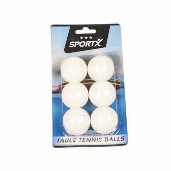 SportX Tafeltennisballen 4 cm 6 Stuks Wit