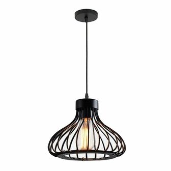 Homestyle Pro MK109-BB Industri&euml;le Hanglamp 22x18 cm Zwart/Metaal