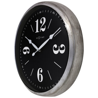 NeXtime NE-3290ZI Landelijke Wandklok - 39cm - Stille Klok - Wit/ ZIlver - &quot;Classic&quot;