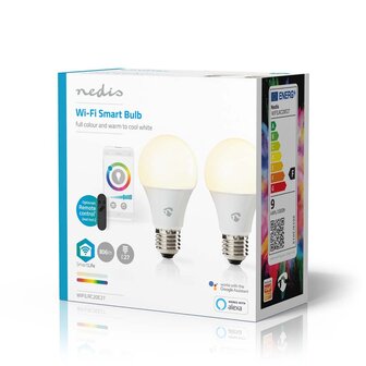 Nedis WIFILRC20E27 Smartlife Multicolour Lamp Wi-fi E27 806 Lm 9 W Rgb / Warm To Cool White Android&trade; / Ios Peer