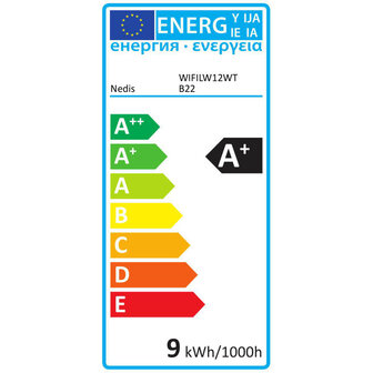 Nedis WIFILW12WTB22 Smartlife Led Bulb Wi-fi B22 800 Lm 9 W Warm Wit 2700 K Energieklasse: A+ Android&trade; &amp; Ios A60