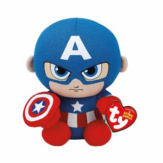 TY Beanie Babies Marvel Knuffel Captain America 15 cm