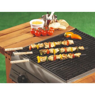 BBQ Collection Barbecuespies 38.5 cm 4 Stuks RVS/Hout