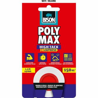 Bison Poly Max Tape 150 cm Wit