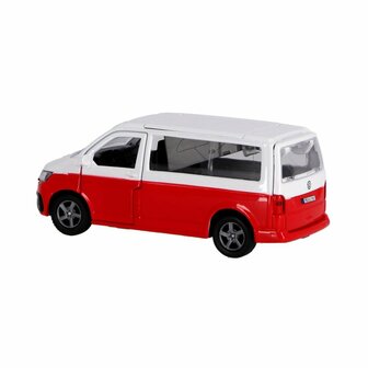 Kids Globe Traffic Die-Cast Volkswagen Transporter Camper 13.5 cm Wit/Rood