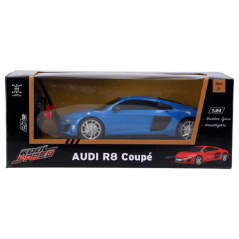 RC Audi R8 V10 Coup&eacute; 1:24 + Licht Blauw