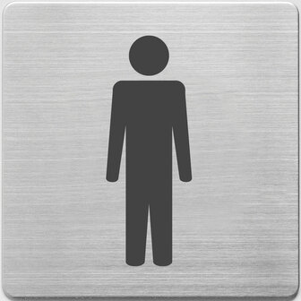 Alco AL-450-2 Pictogram RVS 90x90x1mm - WC Mannen -