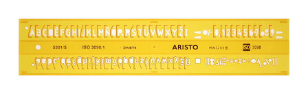 Aristo AR-5301/5 Lettersjabloon 5mm H-profiel Schriftvorm B Recht