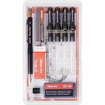 Aristo AR-64160 Tekenpen Set MG1 PRO 0.1/0.2/0.3/0.5 mm 9-delig