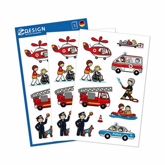 Avery AV-54137 Z-Design Kids Stickers Hulpdiensten 3 Vel