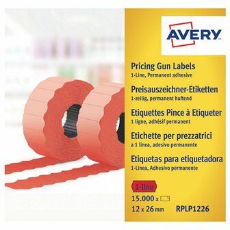 Avery AV-RPLP1226 Prijstangetiketten Permanent 10 Rollen Rood