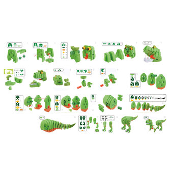 Toi-Toys Knutselpuzzel Dinosaurus 25,8 Cm Groen 104-delig