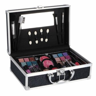 Casuelle Aluminium Make-Up Koffer Donkerblauw/Glitter