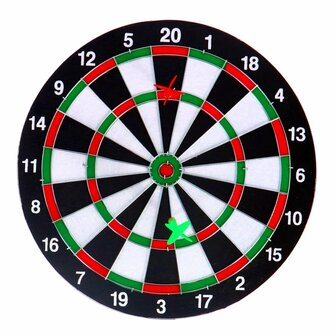 Dartboard Tweezijdig + 6 Pijlen 37 cm