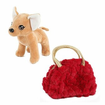 Pluchen Chihuahua Hond in Blingbling Handtas