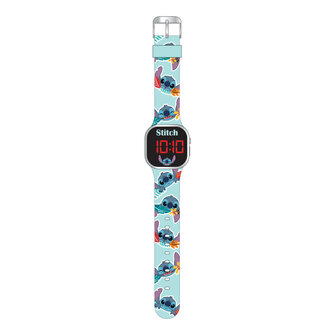 Disney Stitch LED Horloge Turquoise