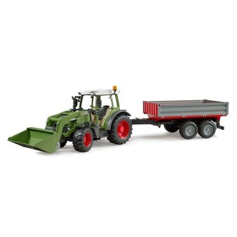 Bruder 02182 Fendt Vario 211 met Voorlader + Zijwandaanhanger